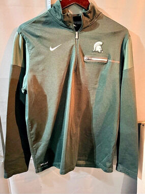 Nike Michigan State Spartans Dri-FIT Quarter-Zip Pullover Color Block Jacket